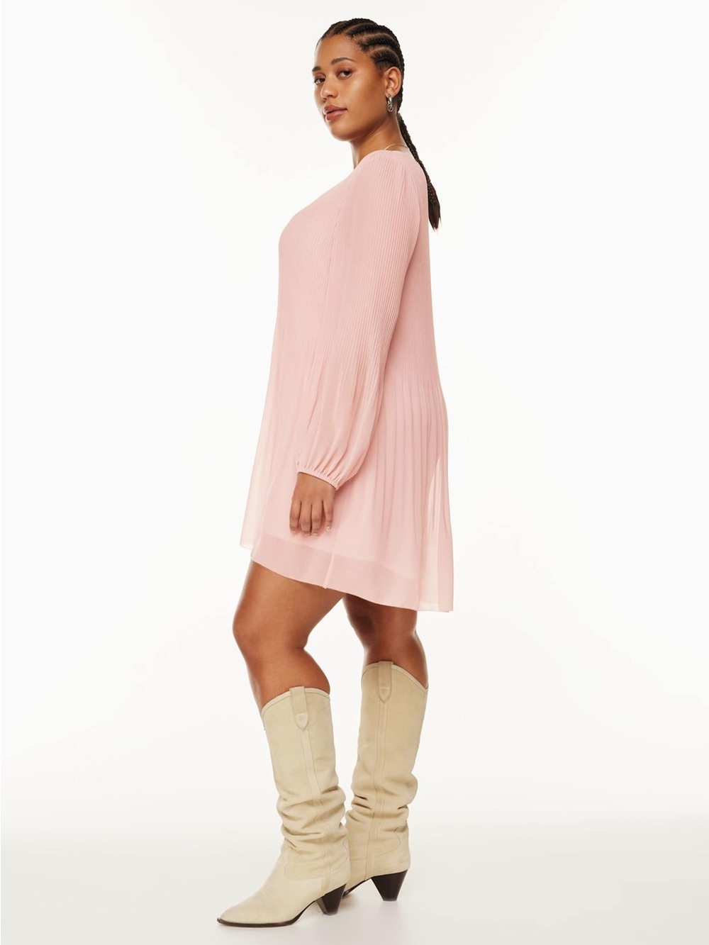 Aritzia Wilfred Prophecy Dress | Light Pink lightweight Flowy Drapy Casual - Picture 2 of 12
